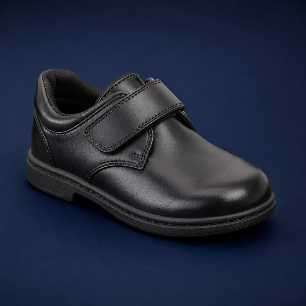 School Classic, Black leather, one strap, five days a week.