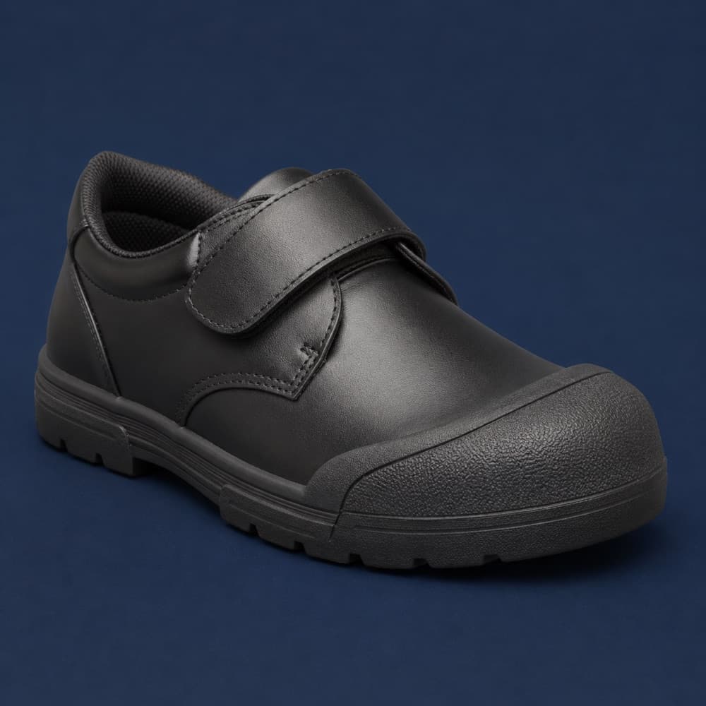 School Scuff Guard, A 3 mm rubber layer wrapped over the toe.