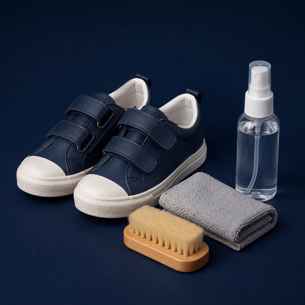 Cleaning Kit Kids, Brush, cloth and a fragrance-free cleaner.
