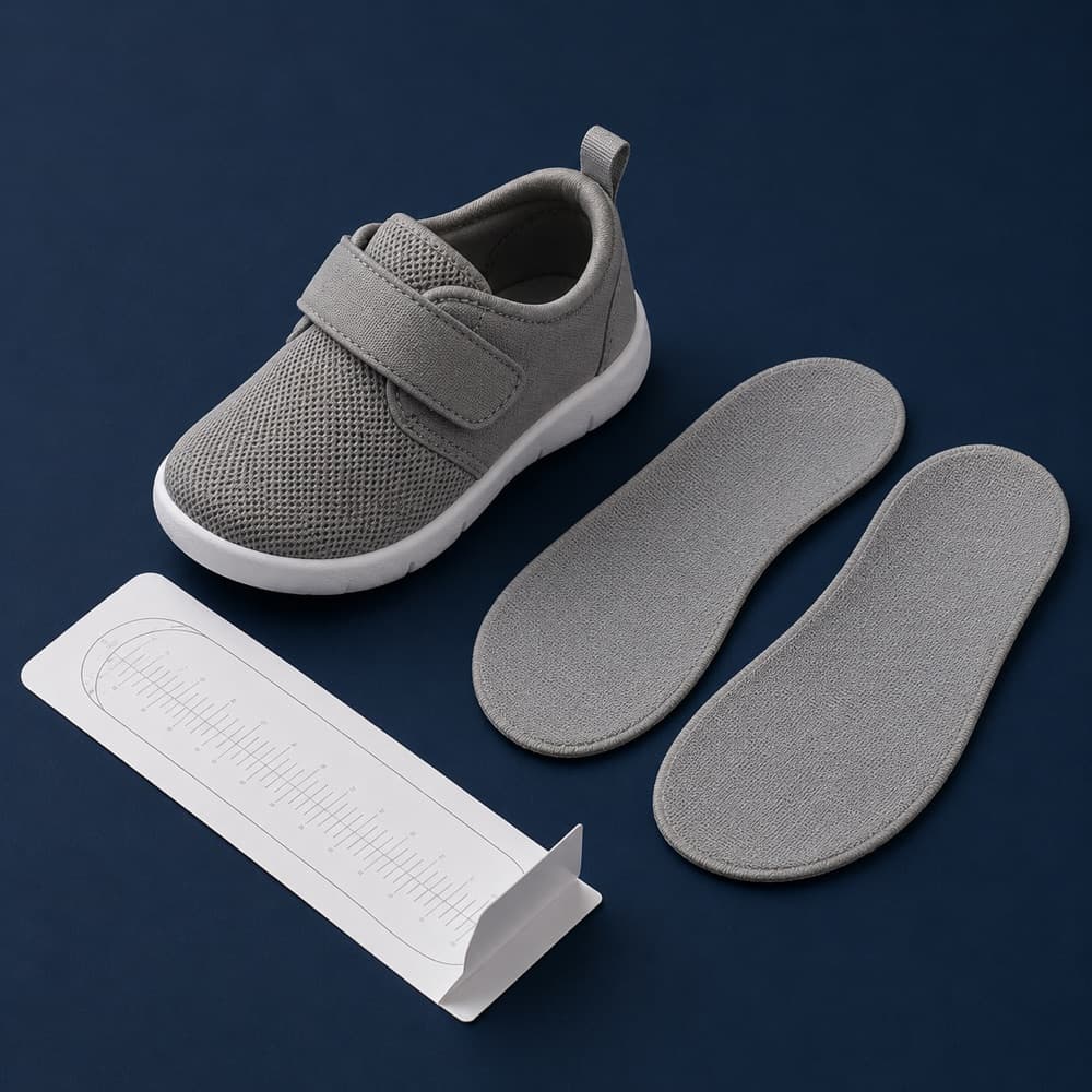 First Steps Set, First Flex, a pair of insoles and a gauge.